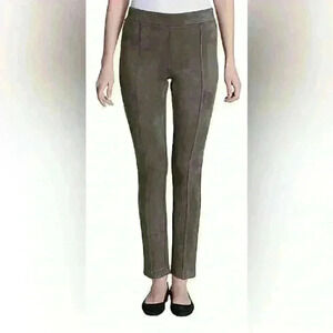 Andrew Marc Faux Suede Leggings Pull On Brown Women High Rise Pants